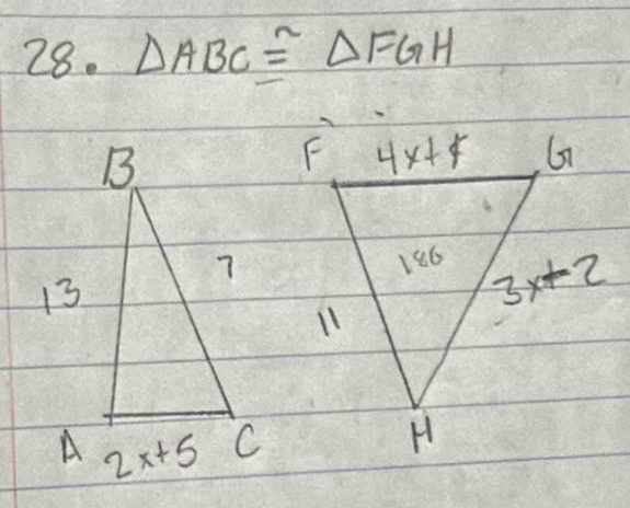 △ ABC≌ △ FGH