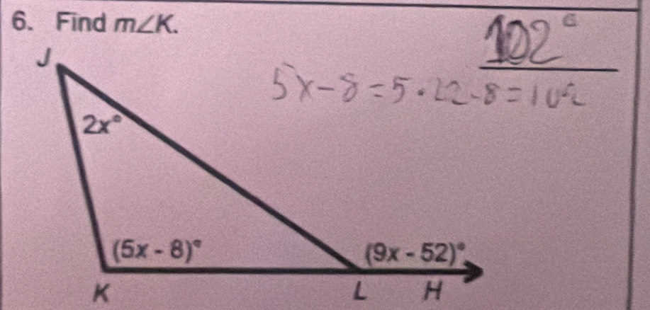 Find m∠ K.