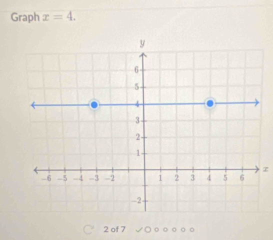 Graph x=4. 
2 of 7