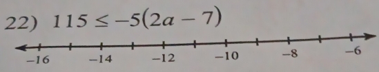 115≤ -5(2a-7)