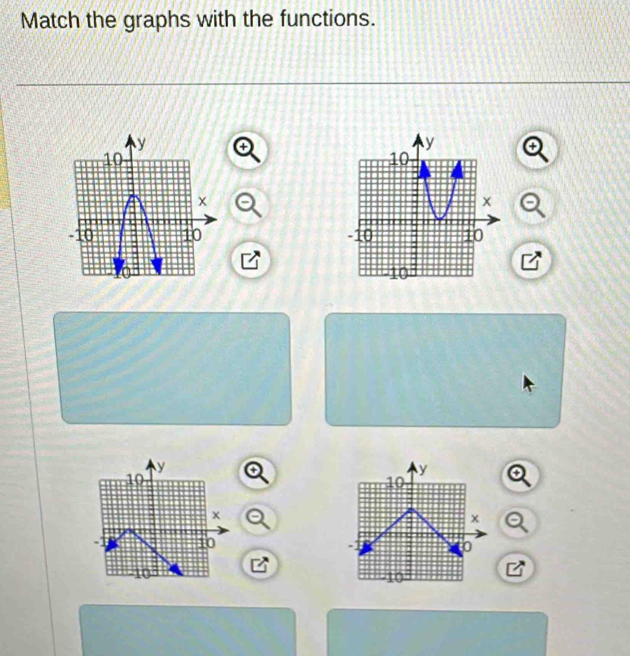 Match the graphs with the functions.