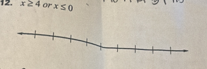 x≥ 4 or x≤ 0