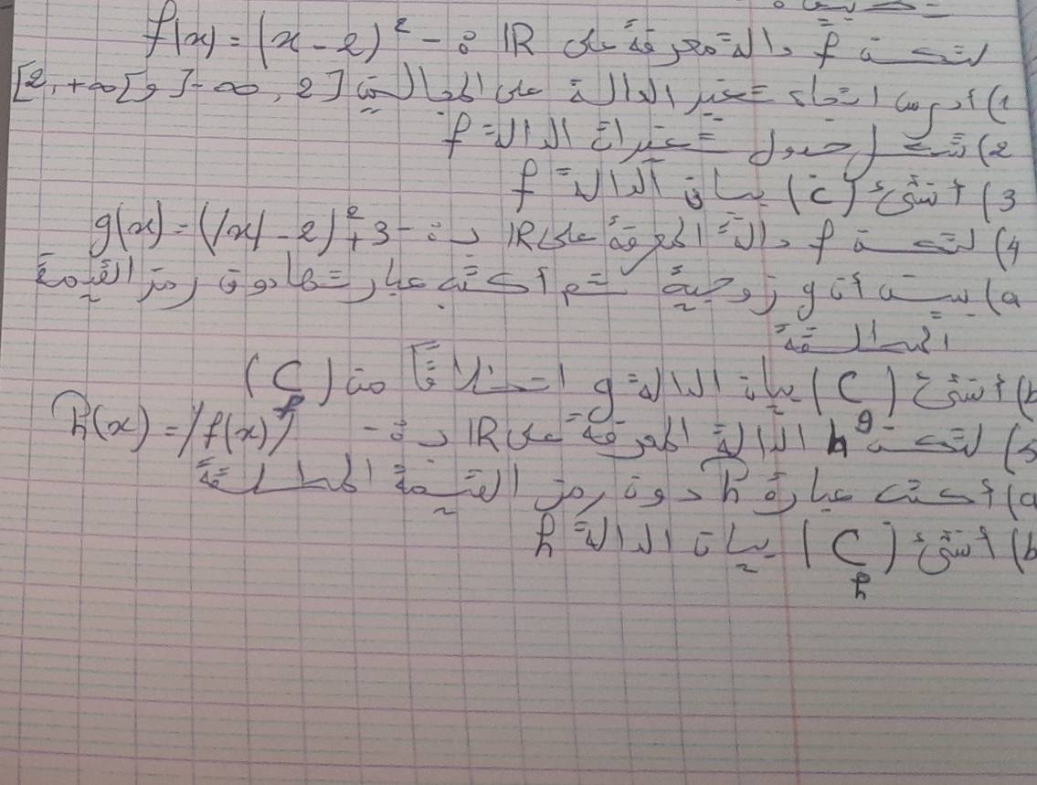 f(x)=(x-2)^2-2 RRCàó, 20à1. fū=
[2,+∈fty [,]-∈fty ,2] GJ(a1_(10=160)( 
= 
FUTiL(cJi5+(3
g(x)=(|x|-2)^2+3
(S)à (-gò÷(C)230+
h(x)=|f(x)| R(6, 0bh2(s 
Lbtoa go igsho le ca=fia 
A(L(C)1301( 
B