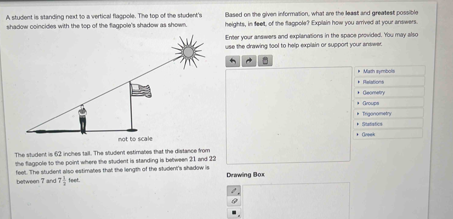 Solved: A student is standing next to a vertical flagpole. The top of ...