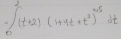 =∈t _0^(2(t+2)(1+4t+t^2))^0.5dt