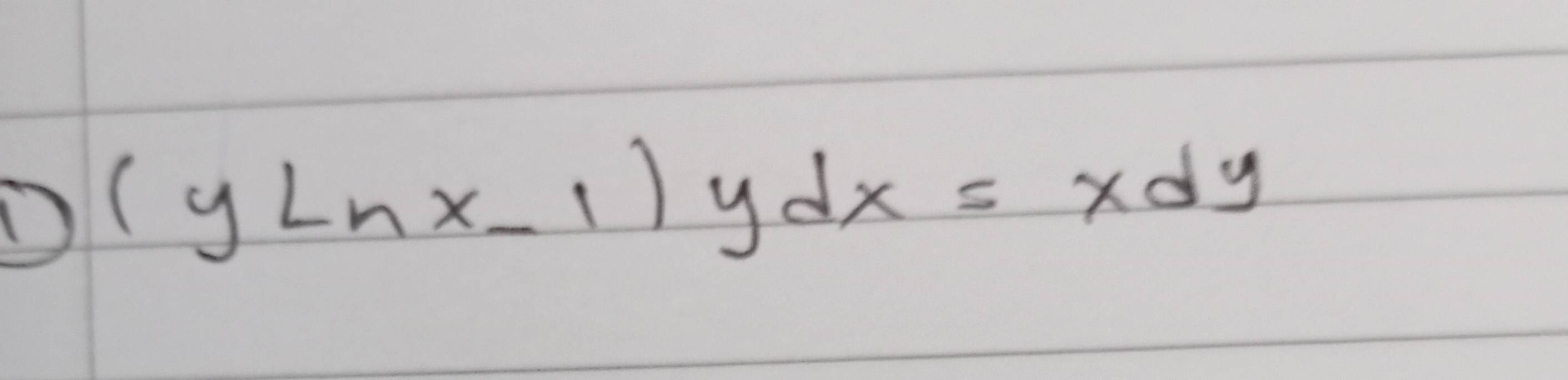 (yLnx-1)ydx=xdy