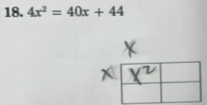 4x^2=40x+44