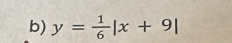 y= 1/6 |x+9|