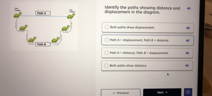 Solved: Identify the paths showing distance and displacement in the ...