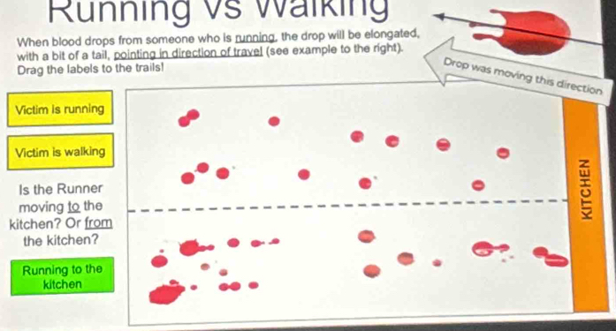 Solved: Running vs Wälking When blood drops from someone who is running ...