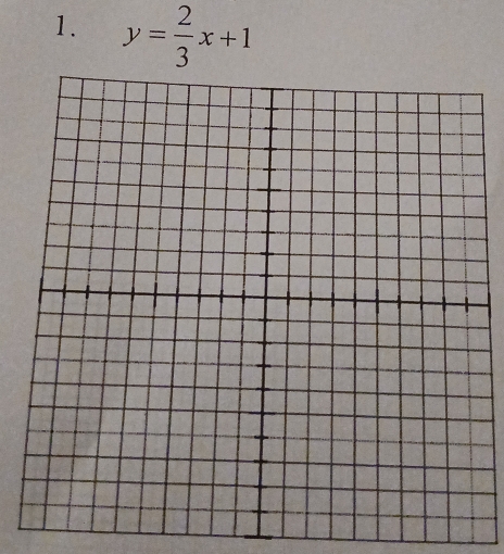 y= 2/3 x+1