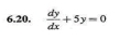  dy/dx +5y=0