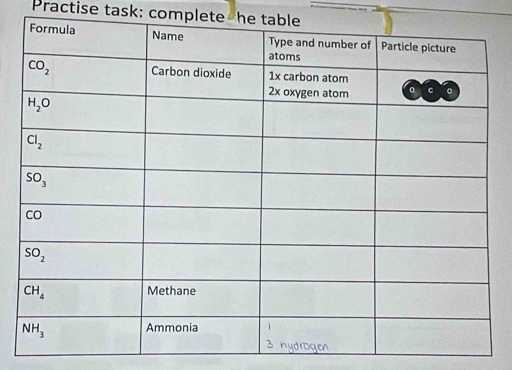 Practise task: complete he