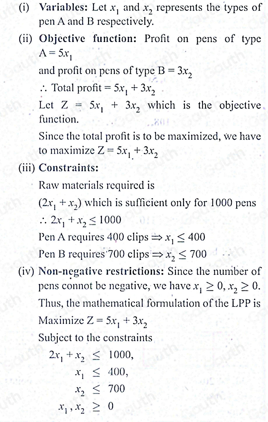 Solved: A company produces two types of pens A and B. Pen A is of ...