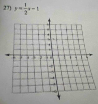 y= 1/2 x-1