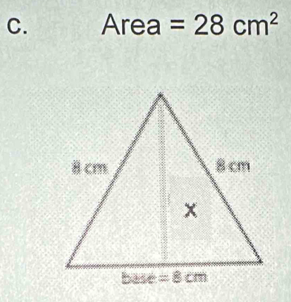 Area =28cm^2