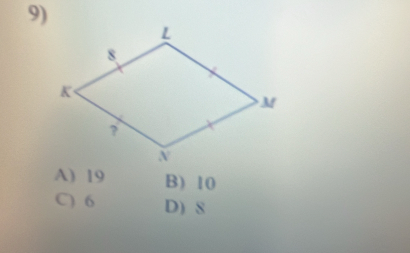 A) 19
B) 10
C) 6
D) 8