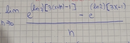 lim _nto ∈fty  (e^(2n-1)(3n+1)-e^((2n)(3n+1)))/n 