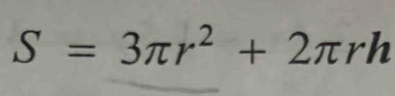 S=3π r^2+2π rh