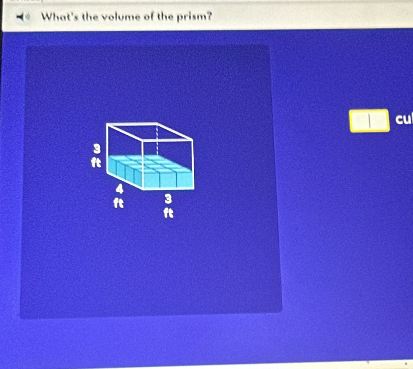 What's the volume of the prism? 
cu