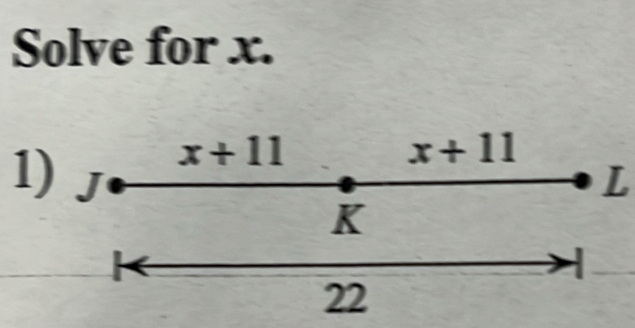 Solve for x.
1L