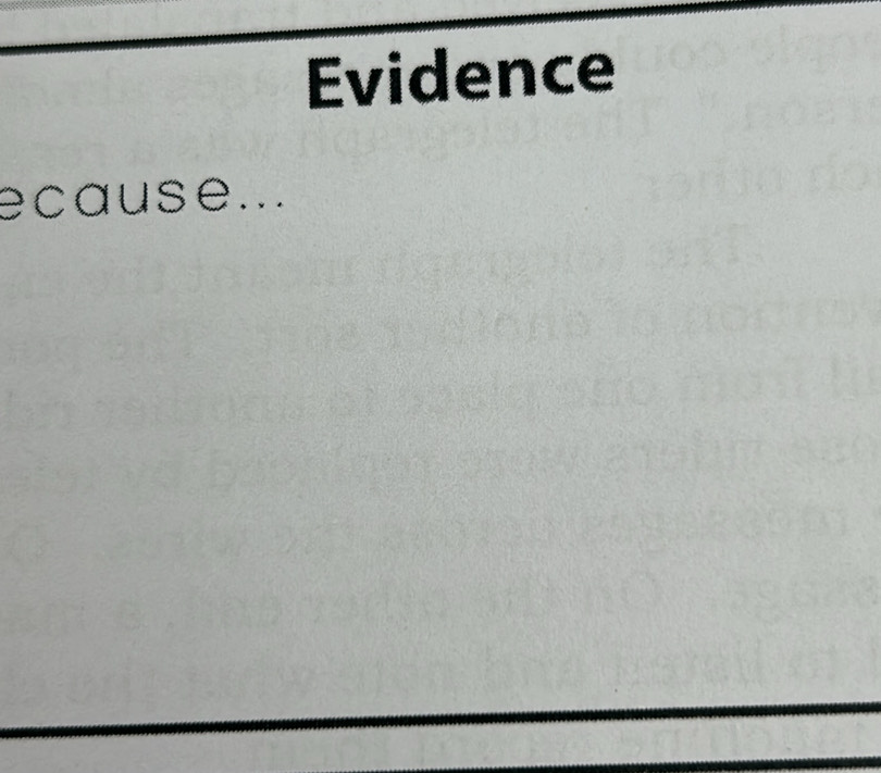 Evidence 
e cause ...