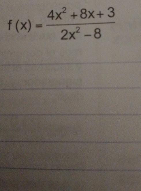 f(x)= (4x^2+8x+3)/2x^2-8 