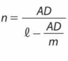 n=frac ADell - AD/m 