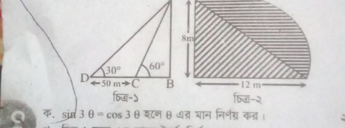 क. sin 3θ =cos 3θ शन θ ७् गान निर्नस क् ।