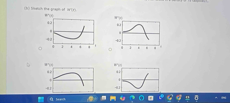 Sketch the graph of W'(t).

Search
ENG