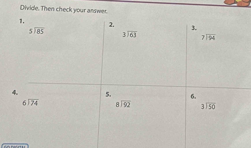 Divide. Then check your answer.