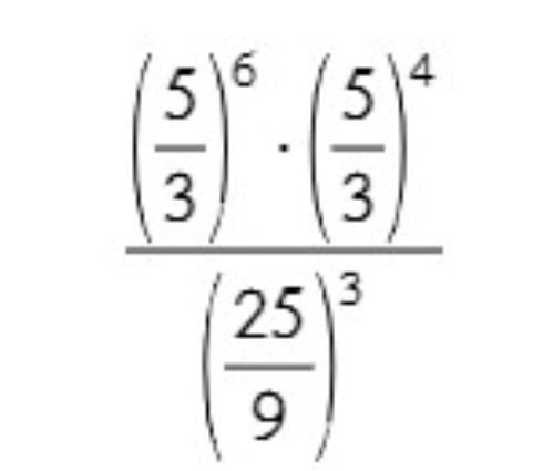 frac ( 5/3 )^6· ( 5/3 )^6( 25/9 )^3