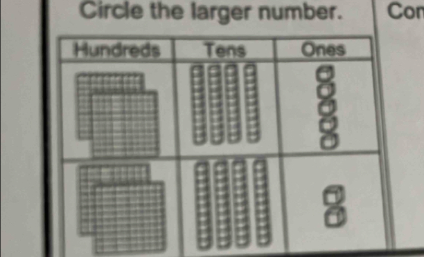 Circle the larger number. Con