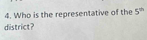 Who is the representative of the 5^(th)
district?