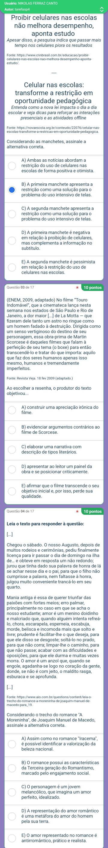 Resolvido:Proibir celulares nas escolas não melhora desempenho, aponta ...