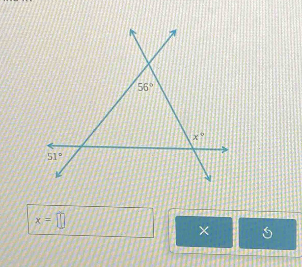 56°
x°
51°
x=□