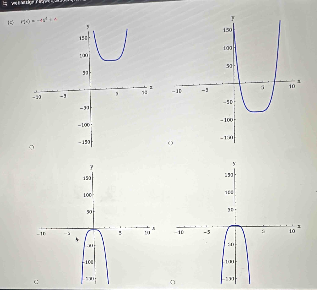 3 
(c) P(x)=-4x^4+4