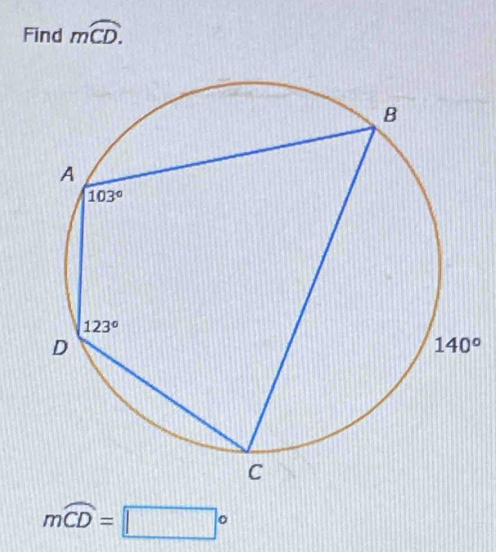 Find moverline CD.
moverline CD=□°