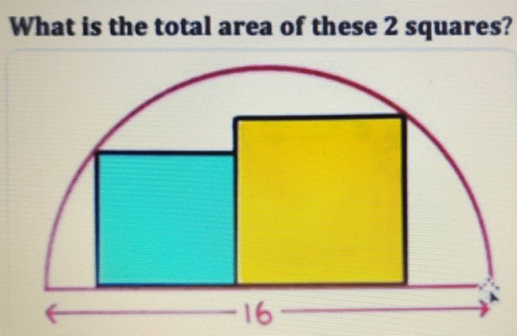 What is the total area of these 2 squares?