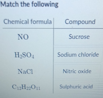 Match the following