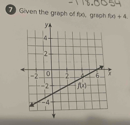 Given the graph of f(x) , graph f(x)+4.