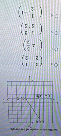 a ( 3/2 ,- 1/2 )
b (-2, 3/2 )
c (- 1/2 , 3/2 )
d (- 1/2 ,-1)