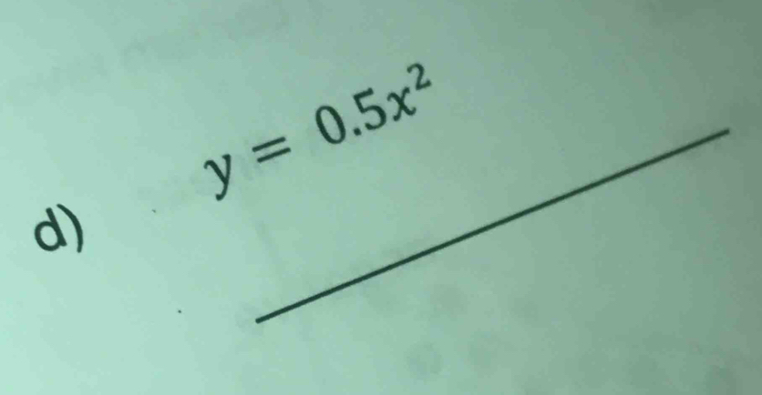 y=0.5x^2
d)