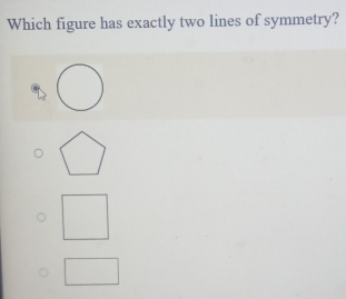 Which figure has exactly two lines of symmetry?