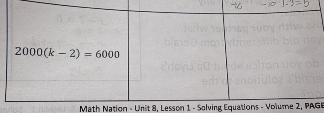 Math Nation - Unit 8, Lesson 1 - Solving EquatiE