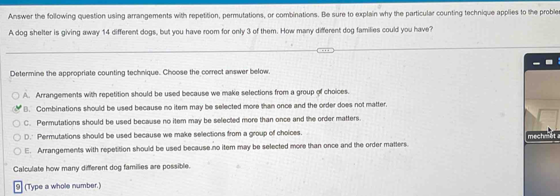 Answer the following question using arrangements with repetition ...
