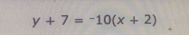 y+7=-10(x+2)