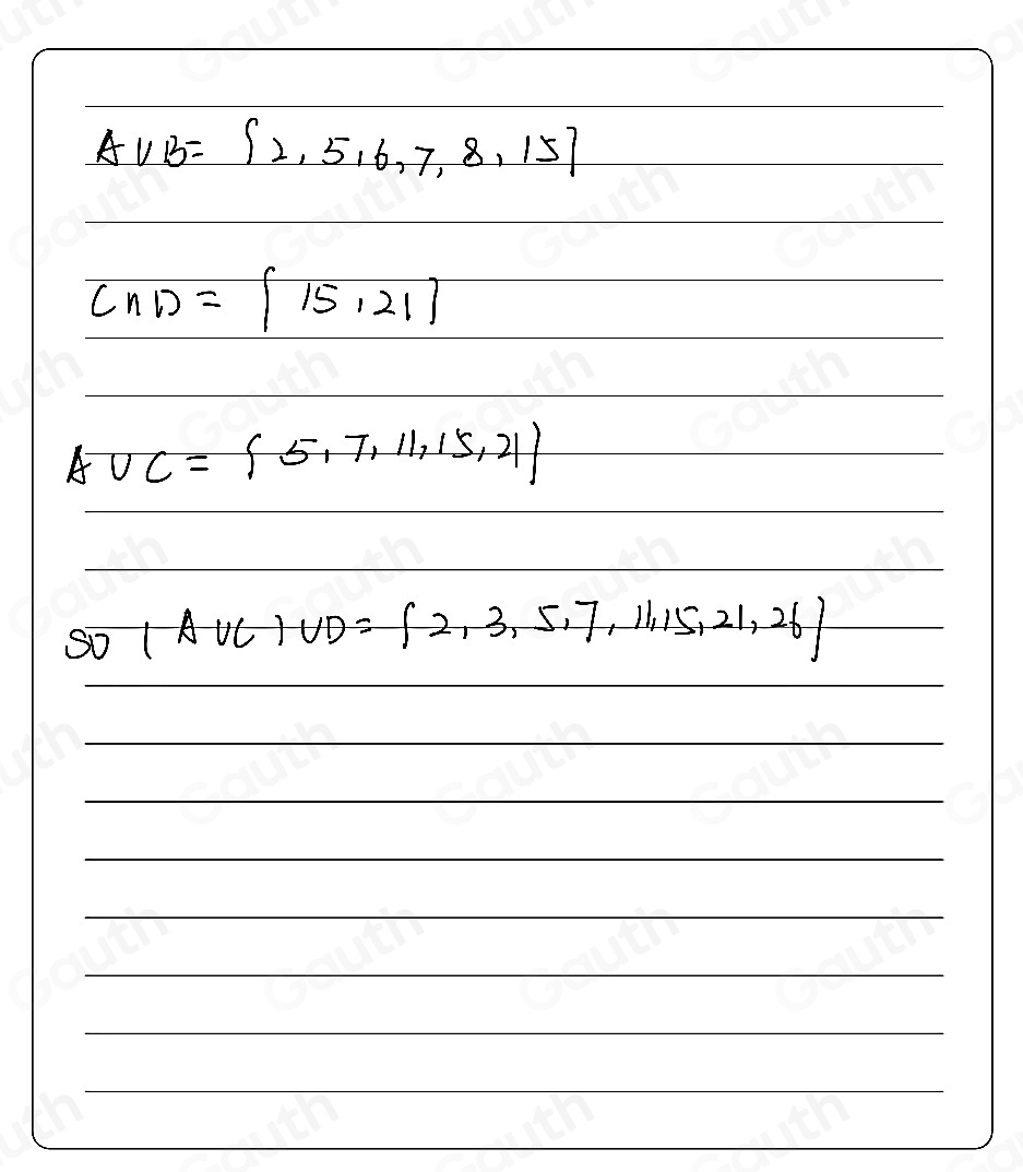 Solved: Find intersections and unions of the following given sets. Use ...