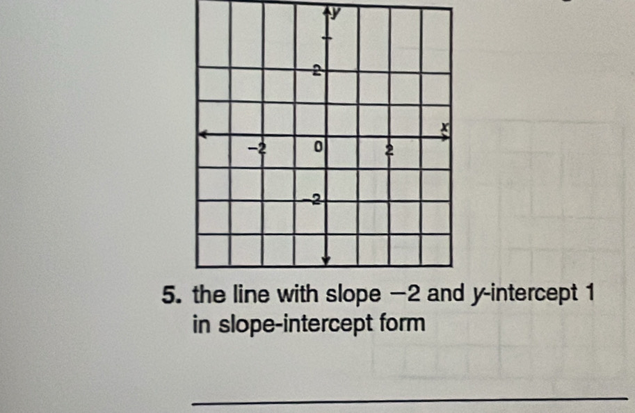 y-intercept 1 
in slope-intercept form 
_