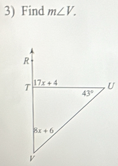 Find m∠ V.